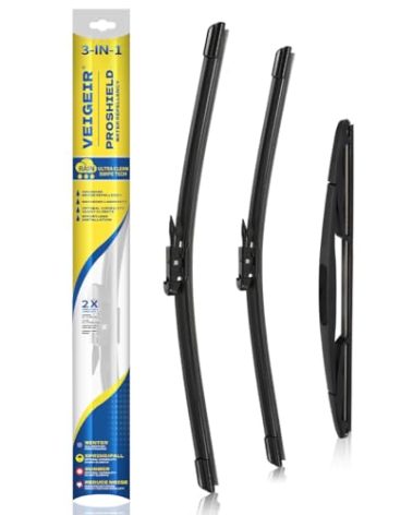 3 Pack Windshield Wiper Blades Compatible with 2012-2017 Chevy Chevrolet Sonic/Aveo/2011-2017 Holden Barina Original Factory Quality Front Rear Wipers Blade Set for My Car - 26" 15" 10"
