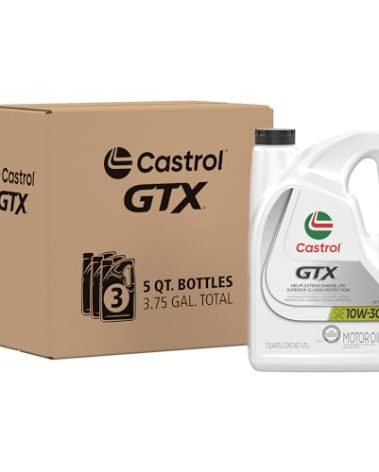 Castrol GTX 10W-30 Conventional Motor Oil, 5 Quarts, Pack of 3