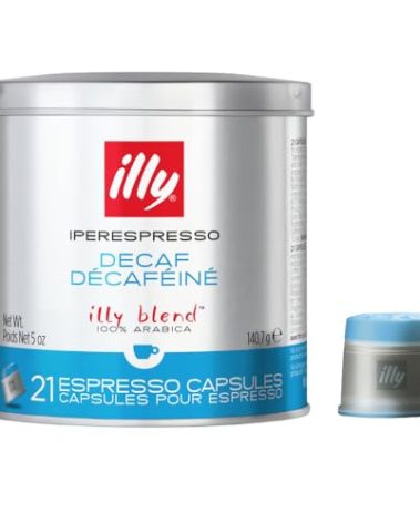illy Coffee iperEspresso Capsules - Single-Serve Coffee Capsules & Pods - Single Origin Coffee Pods – Classico Decaf Roast with Notes of Caramel - For iperEspresso Capsule Machines – 21 Count