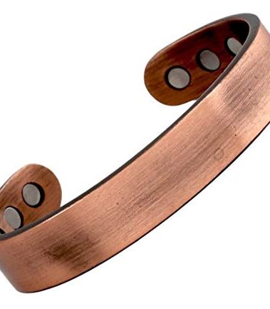 Reevaria - Pure Copper Plain Magnetic Heavyweight Cuff Bracelet for Men, with 8 Magnets 3500 Gauss