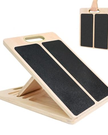 Slant Board for Calf Stretching, Adjustable Portable Wooden Calf Stretcher Incline Board, 380 lbs Weight Capacity Calf Stretch Wedge for Leg, Knees, Heel, Ankle & Stretching