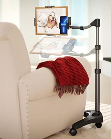 Levo V16 Tablet Floor Stand for iPads, iPad mini, New iPad Pro, Galaxy, Nexus, Xoom, Surface Pro, Miix, Nook, Fire, and Other Tablets and eReaders Black Color