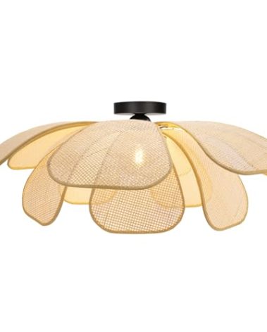 GloMuse Rattan Ceiling Light Rustic Chandelier Boho Pendant Light Wicker Light Fixture Hand-Woven Rattan Hanging Lamp Boho Lamp for Hallway Entryway Kitchen Island Dining Room Bedroom