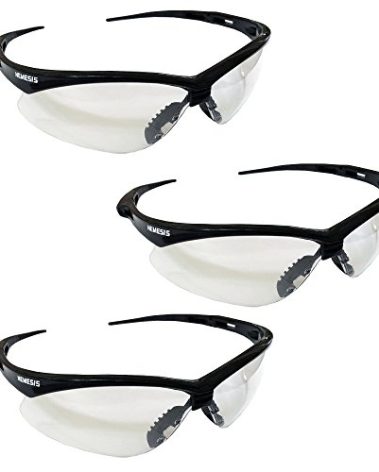 3000355 Clr Af W/Blk Fr.Nemesis Safety Glasses W/Lanyard