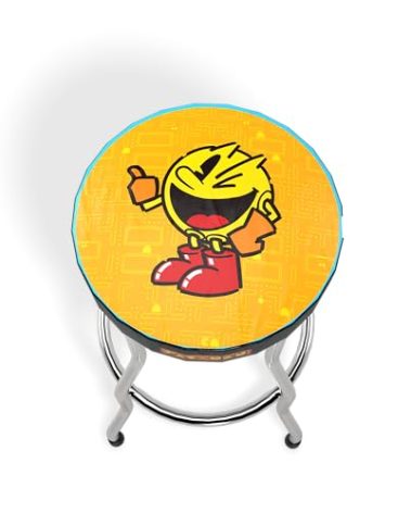 ARCADE1UP Officially Licensed Adjustable Stool with Chrome-Plated Steel Frame and High-Density Foam Padding for Supreme Gaming Comfort (Pac-Man)