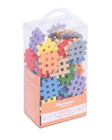 Marioinex STEM Toy Building Block Set with 70 Pieces in Blue, Green, Pink, Red, Teal Rubber for Ages 3-103 cm