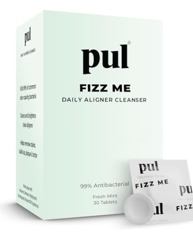 PUL Aligner Cleaner Tablets (Pack of 30) – For Cleaning Invisalign, All Clear Aligners & Retainers – Removes Odor, Stains, Plaque – Cleans Dentures, Night & Mouth Guards, All Dental Removables