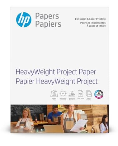 HP HeavyWeight Project Paper, Matte, 8.5x11 in, 40 lb, 250 sheets, works with inkjet, PageWide, laser printers (Z4R14A)