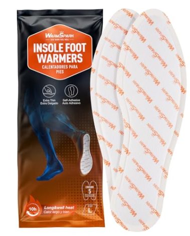 WarmSpark Foot Warmer - Insole Feet Warmers 5 or 30 Pairs - 10 Hours Warm Feet (30, M (7.5-9))