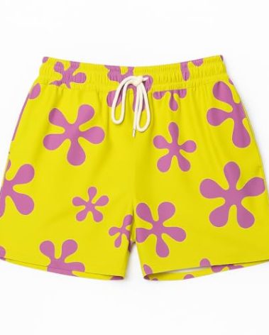 Cosplaya Lime Green Purple Star Shorts Trunks for Womens Adult Teens - Swim Suit Pink Halloween Costume Cosplay, S