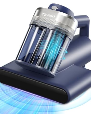 Teant Mattress Vacuum Bed Vacuum Cleaner with 253.7nm UV-C Light, Hyper Helix Motor with 16kPa Strong Suction & 33000 RPM/Min Tapping, HEPA Filter, 149℉ Heat & Ultrasonic & Anion for Bed and Pet