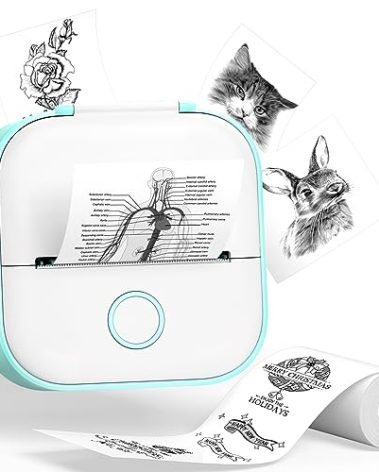 Phomemo Sticker Printer- T02 Print Pods Mini Sticker Printer Maker, Inkless Machine Portable, Bluetooth Thermal Pocket Photo Maker for Study Notes, Daily, Photos, DIY, Green