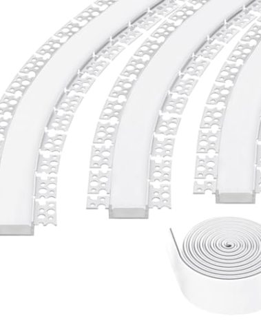 3-Pack 3.3Ft/1M Flexible 360 Bendable Plaster-in Trimless Aluminum Channel for LED Light, 30mm Wide Recessed Spotless Drywall LED Track with Cover (P3013 Inside Width 27.5mm/1.07")