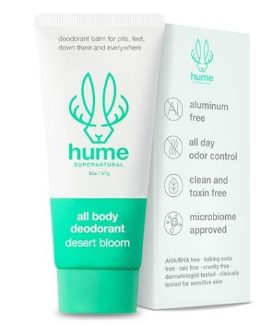 Hume Supernatural Invisible Whole Body Deodorant Balm - Full Body Protection - Aluminum Free, No Baking Soda - Anti-Chafing Odor Control - Clinically Tested on Sensitive Skin (Desert Bloom, 1-Pack)