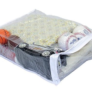 8-Pack Heavy Duty Vinyl Zippered Closet Storage Bags (Clear) for Sweaters, Blankets, Comforters, Bedding Sets and Much More! (11" x 15" x 4") 2.9 Gallon