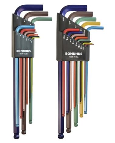 Bondhus 69600 Ball End DoublePK L-Wrench Set w/ColorGuard, 13 Piece