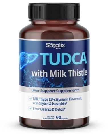 TUDCA Supplement with Milk Thistle – 85% Silymarin Flavonoids – Supports Liver Wellness & Digestive Health – Made in The USA