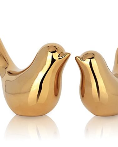 XMGZQ 2 Pcs Gold Decor Accents,Small Animal Statues,Modern Home Decorative, Birds Sculpture, Ornaments for Shelf, Bookshelf, Coffee Table,Knick Knacks Home Decor for Shelves(Gold Bird)