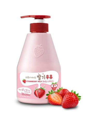 WELCOS KWAILNARA Strawberry Milk Body Lotion – Deeply Hydrating & Lightweight Korean Body Lotion 560 g / 19.75 Fl. Oz