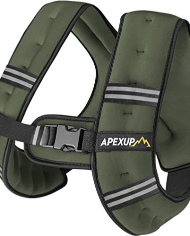 APEXUP 10lbs Weighted Vest Men Women, Weight Vest for Women Workout Equipment for Strength Training Running (Green)