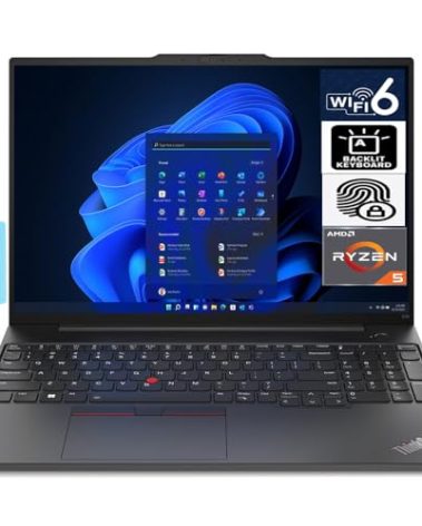 Lenovo Thinkpad E16 16.0" Laptop (AMD Ryzen 5 7535U, 32GB RAM, 1TB PCIe SSD, AMD Radeon, Backlit KYB, FP, WiFi 6, Win11Pro) w/Dockztorm Hub