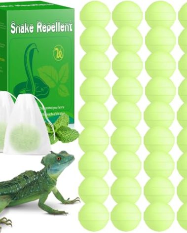 36 Pack Snake Repellent for Yard, Powerful Outdoor & Indoor Lizard be Gone for Garden Lawn, Natural Lizard Repellent for Outdoor Camping Fishing, Effective Repels Snakes Lizard Pets Safe Balls Green