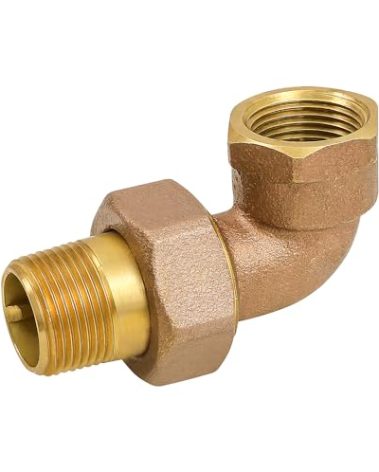 Midline Valve 6I456 Elbow Pipe Fitting for Hydronic Heating Applications 3/4 in. FIP x Male Union Brass