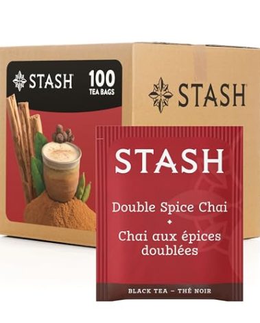 Stash Tea Double Spice Chai Black Tea, Box of 100 Tea Bags (Packaging May Vary)