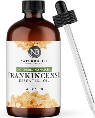 NaturoBliss 100% Pure Frankincense Essential Oil Therapeutic Grade Premium Quality (4 fl. oz) with Glass Dropper, Perfect for Aromatherapy