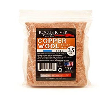 Copper Wool 3.5 Oz Skein/Pad -by Rogue River Tools. (FINE Grade) -Made in USA, Pure Copper (Fine)
