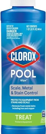 Clorox® Pool&Spa™ Swimming Pool Scale, Metal & Stain Control, Prevents Metal Stains and Scale Formation, Removes Metal Stains, 1 Quart (Pack of 1)
