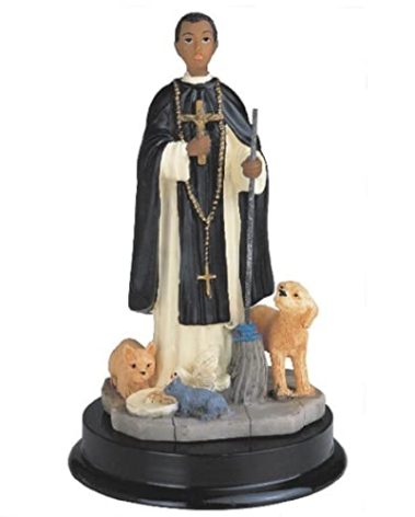 ICE ARMOR 5" H Saint Martin de Porres Statue Holy Figurine Religious Decoration Office Desk/Home/Living Room/Table Decor, Perfect House Warming Gifts for New Home