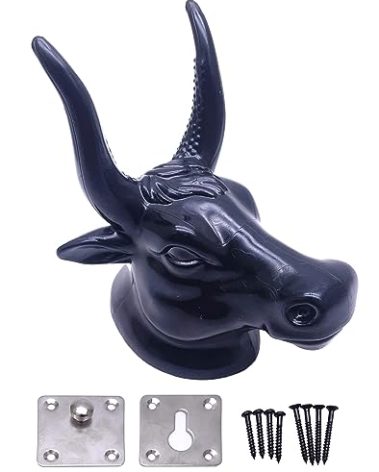 TUOREN Guitar Wall Mount Bullhead Guitar Hangers Hooks Holder Stand Display for Bass Electric Acoustic Guitar Ukulele Black