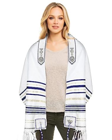 HalleluYAH Messianic Tallit Prayer Shawl 72"x 22" with Bag For Men & Women | Designed in Israel