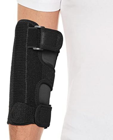 Elbow Brace for Ulnar Nerve Entrapment, Adjustable Cubital Tunnel Brace with 2 Removable Metal Splint for Sleeping, Elbow Immobilizer for Cubital Tunnel Syndrome, Ulnar Nerve Brace for Women & Men