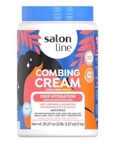 Salon Line, Hair Cream, Leave-In Cream, Deep Hydration, Vegan – Wavy Hair, Curly Hair & Coily Hair, 1 Kg