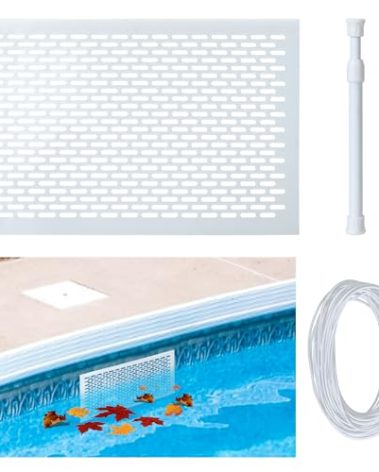 Guotwozi Skimmer Guard Kit Pool Skimmer Net Leaf Skimmer Catcher Shield Protective Spring Action Net System Leaf Protection Debris Prevent Blockage Easy Assembly Durable White