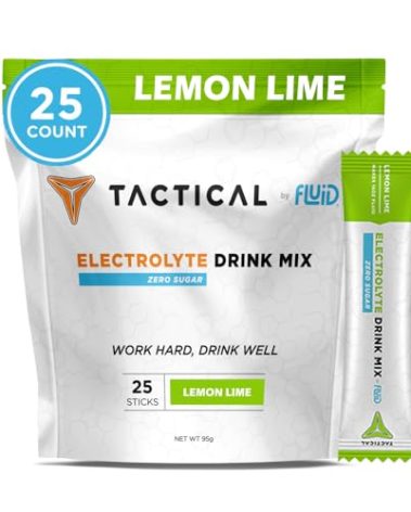 Fluid Tactical - 25 Count Zero Sugar Electrolyte Powder | Lemon Lime | Travel Ready Drink Mix | Extreme Re-Hydration