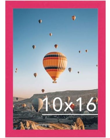 JCJMY 10x16 Picture Frame Pink for Wall Hanging or Tabletop- Wall Mounting Horizontally or Vertically, 10 x 16 Wall Gallery Poster Photo Frame for 10 by 16 Photos, Pink