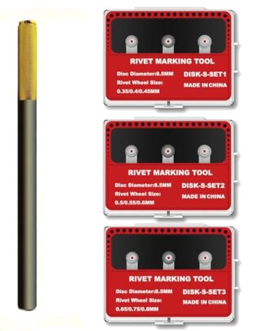 HUBEST 3 Set Model Rivet Maker Tool with Handle for Model Hobby Craft Building Accessories Tool(Set S123)