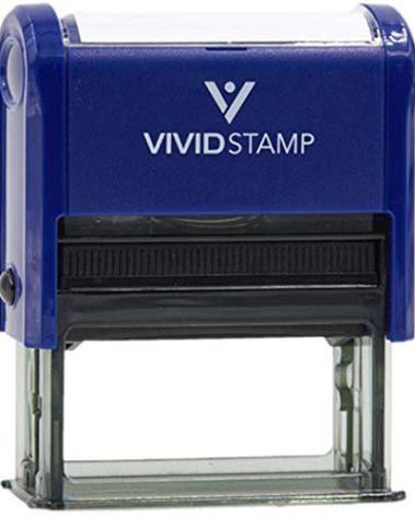 Inspected by Date Self Inking Rubber Stamp (Blue Ink) - Large