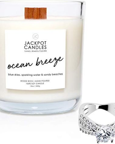 Ocean Breeze Candle with Ring Inside (Surprise Jewelry Valued at $15 to $5,000) Ring Size 6