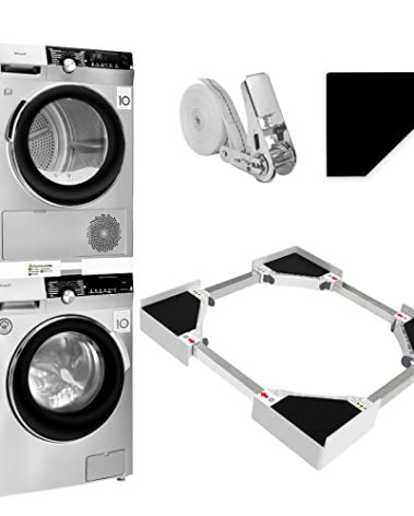 Kiss Core 29 inch Washer Dryer Stacking Kit, Universal Stacking Kit for Washer and Dryer, Adjustable 29"/28"/27"/26"/25"/24" Washer and Dryer Stacking Kit with Ratchet Strap