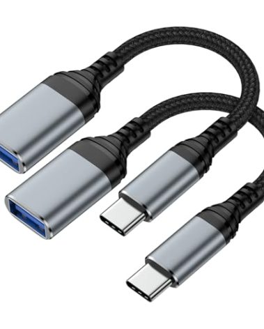 Uenlio USB to USB C Adapter, Fast 5Gbps USB 3.0 OTG Adapter, USB A Female to Type C Dongle for iPhone 17 Pro Max/17 Air/17 Pro/17//16/15, MacBook Pro/Air, iPad Pro/Air, Galaxy, Pixel and More