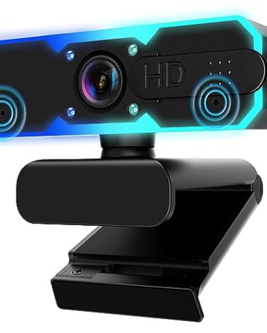 NBPOWER 1080P 60FPS Streaming Camera Webcam with Microphone and Fill RGB Light,Autofocus,Work with Laptop/Desktop Computer/Winsdows/Mac OS/PC Computer for Camera