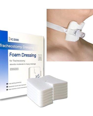TICOMI Tracheostomy Dressing Pad ,Thicken Sponges, Trach Stoma Care , Sterile (Pack of 6)