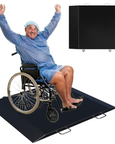 Wheelchair Scale 1000x0.1lb,Digital Medical Scalewith Extended Dual Ramp Portable for Home use