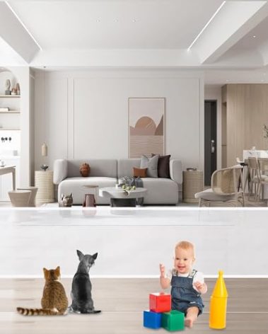 Baby Gate Retractable Gates for Stairs, Mesh Dog Gate for The House, Wide Pet Gate 33" Tall, Extends to 126" Wide, Long Child Safety Gates for Stairs, Hallways, Indoor/Outdoor, Cat Gate (White)