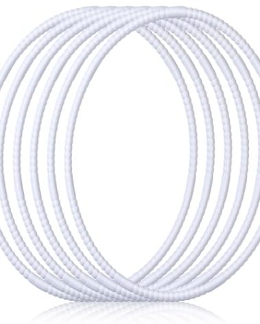 Shappy 6 Pcs Exercise Hoop Detachable Adjustable Plastic Toy Playground Toys Colored Hoop Circles for Teens Games Gymnastics Dog Agility Equipment Party Decor(23 Inch,White)