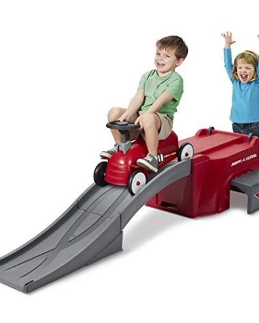 Radio Flyer Ride On Kids Toy, Indoor and Outdoor Sport Car with Ramp, 500, Red